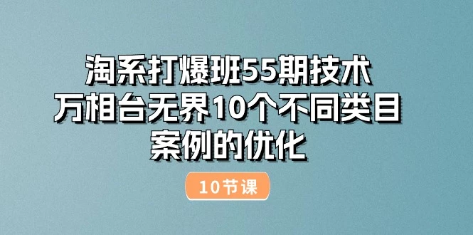 技术：万相台无界10个不同类目案例的优化（10节）