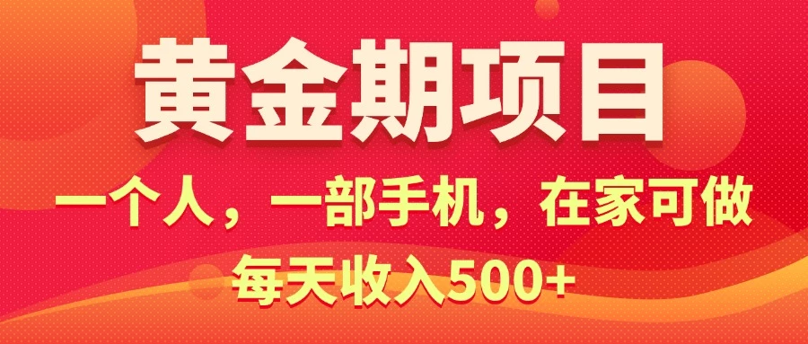 项目，电商搞钱！一个人，一部手机，在家可做，每天收入500+