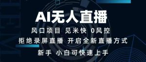 AI无人直播技术 单日收益1000+ 新手，小白可快速上手1
