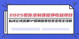 2025教你录制课程挣收益项目，私域公域流量IP营销做图包装变现全攻略