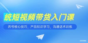 短视频带货入门课，养号核心技巧，产品知识学习，沟通话术训练