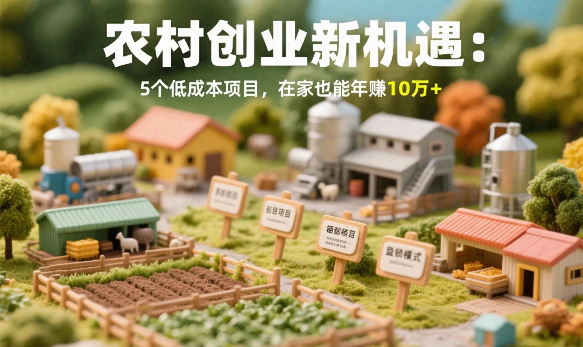 乡村振兴政策下农村赚钱门路_加盟零成本创业新门路_农村低成本创业项目分析