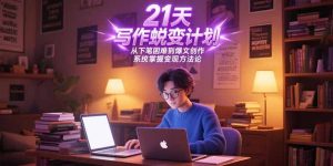21天写作蜕变计划，从下笔困难到爆文创作，系统掌握变现方法论