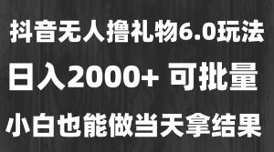 稳定 一天收益2000+，小白当天…