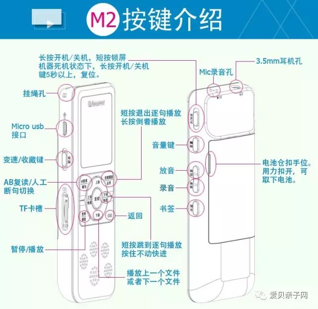 倾听者复读机资源下载_多功能便携式英语学习神器_倾听者M2复读机