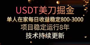 USDT美刀掘金，单人每日收益800-3000，稳定运行8年