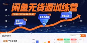 闲鱼无货源训练营：账号准备养号/垂直化选品/黑搜玩法，0基础30天盈利指南