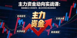 主力资金动向实战课-8月：精准捕捉主力布局信号，建立科学的交易决策体系