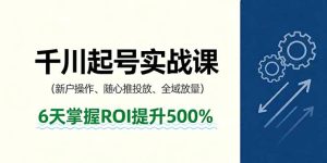 抖音千川起号实战课，新户操作,随心推投放,全域放量，6天掌握ROI提升500%