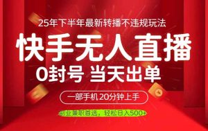 当天见收益,一部手机日入500+,最新无人直播不违规玩法