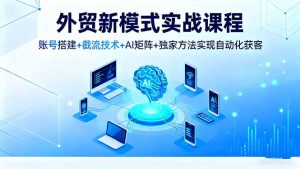 外贸新模式实战课程,账号搭建+截流技术+AI矩阵+独家方法实现自动化获客