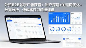 外贸B2B 谷歌广告获客:账户搭建+关键词优化+数据分析,低成本获取精准…