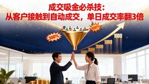 吸金成交营销必杀技:从客户接触到自动成交,单日成交率翻3倍