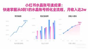 2025小红书水晶账号速成课:快速掌握从0-1水晶账号孵化全流程,月收入达2w