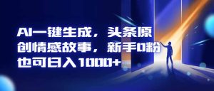 AI一键生成,头条原创情感故事,新手0粉也可日入1000+