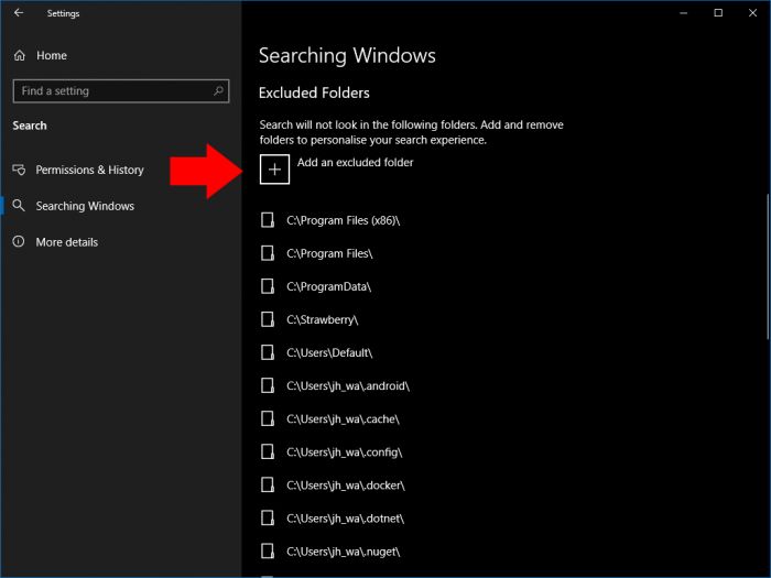 win10开始搜索用不了_Windows 10 search indexing settings_Windows 10 May 2019 search enhanced mode