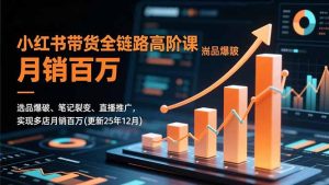 小红书带货全链路高阶课,选品爆破、笔记裂变、直播推广,实现多店月销百万(更新25年12月)