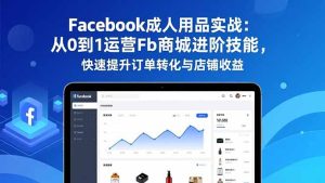 Facebook成人用品实战:从0到1运营Fb商城进阶技能,快速提升订单转化与店铺收益