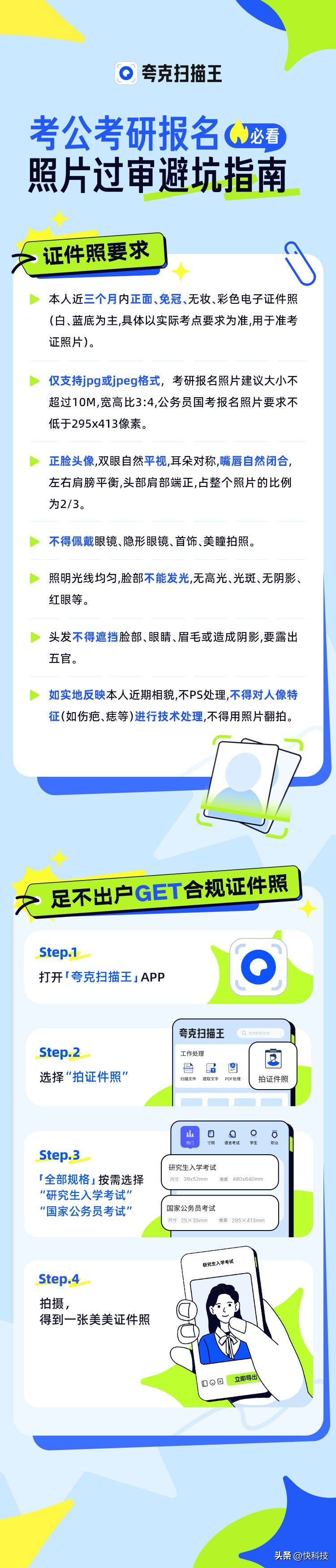 夸克扫描王App_一键微笑证件照_哪个软件可以做证件照