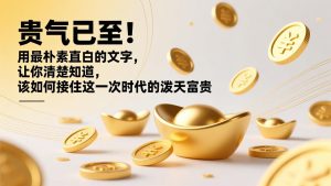 付费文章：贵气已至！用最朴素直白的文字，让你清楚知道，该如何接住这一次时代的泼天富贵