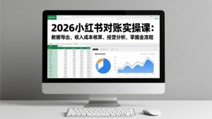 2026小红书对账实操课:数据导出、收入成本核算、经营分析,掌握全流程