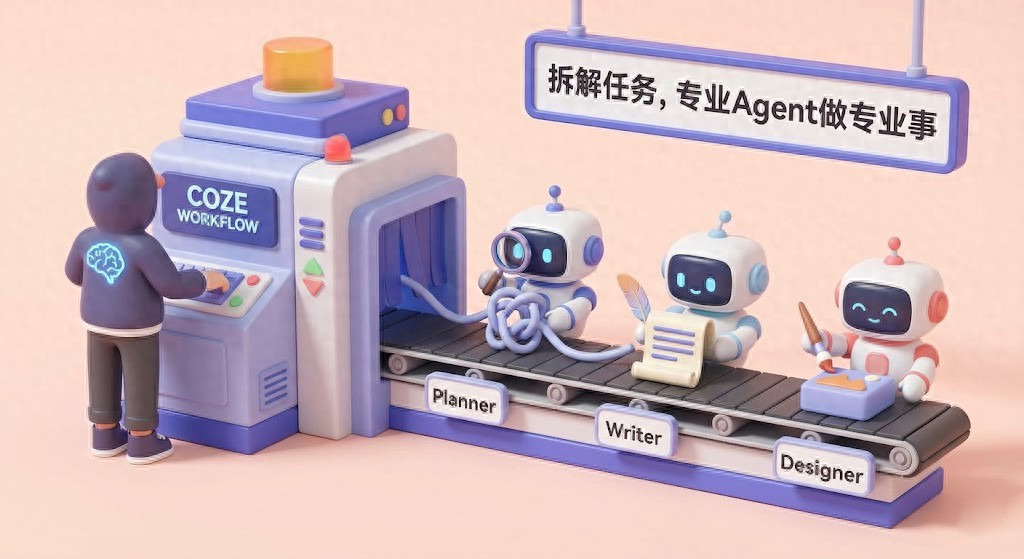 web流程图设计器插件-用Coze搭建“全自动内容部”,策划、编辑、设计一键生成(教程)