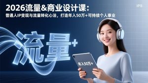 2026流量&商业设计课：普通人IP变现与流量转化心法，打造年入50万+可持续个人事业