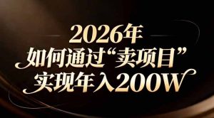 站在2026年的十字路口：一个普通人如何通过卖项目实现年入200万