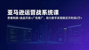 亚马逊运营实战系统课，思维构建+选品开发+广告推广，助力新手实现稳定月利润2万+（更新）