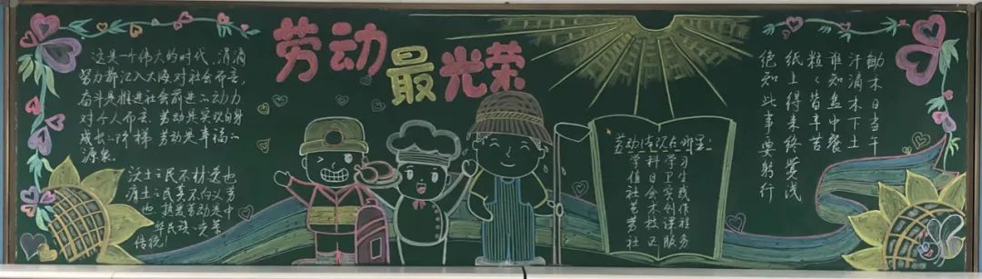 劳动节企业黑板报内容_劳动教育主题黑板报设计_上海中小学劳动节黑板报