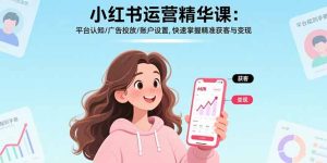小红书运营精华课-更新：平台认知/广告投放/账户设置,快速掌握精准获客与变现
