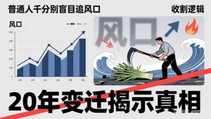 普通人千万别盲目追风口，20年变迁揭示真相，看懂收割逻辑才能避免成为接盘侠