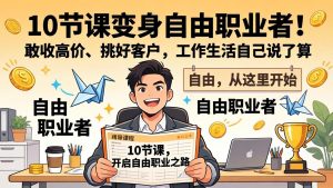 10 节课变身自由职业者！敢收高价、挑好客户，工作生活自己说了算