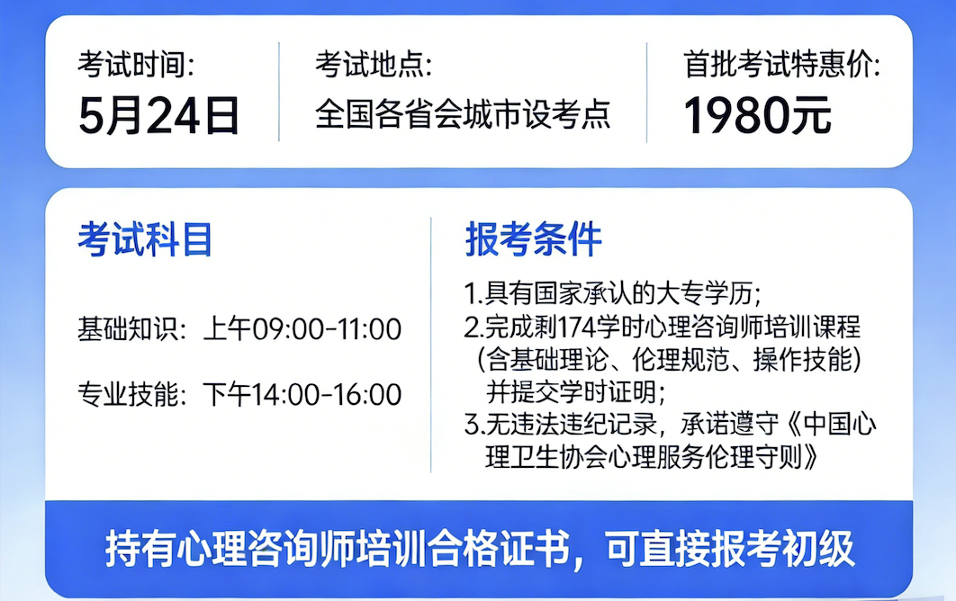 心理咨询师职业能力水平评价考试考试时间地点_上海考心理咨询师的条件_心理咨询师职业能力水平评价考试报名条件